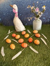 12 Ostereier, echte Hühnereier, Handarbeit, sorbische Waschstechnik, Unikate