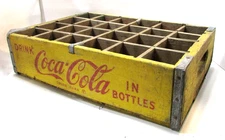 Vintage 1950s Drink Coca Cola In Bottles Yellow 24 Wood Box Fargo ND Moorhead MN