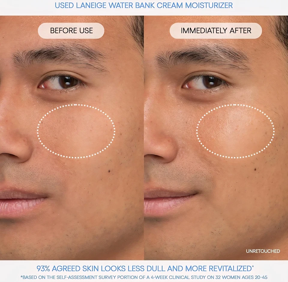 LANEIGE Banco de Agua Duo Azul Hialurónico Crema Hidratante Coreana Crema Facial  Foto 3 de 4