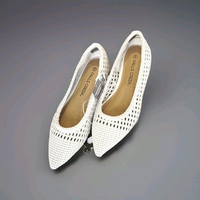 Boho Chic Woven Knit Pointed Toe Flats - Off White Cream Minimalist Shoes NWT 6