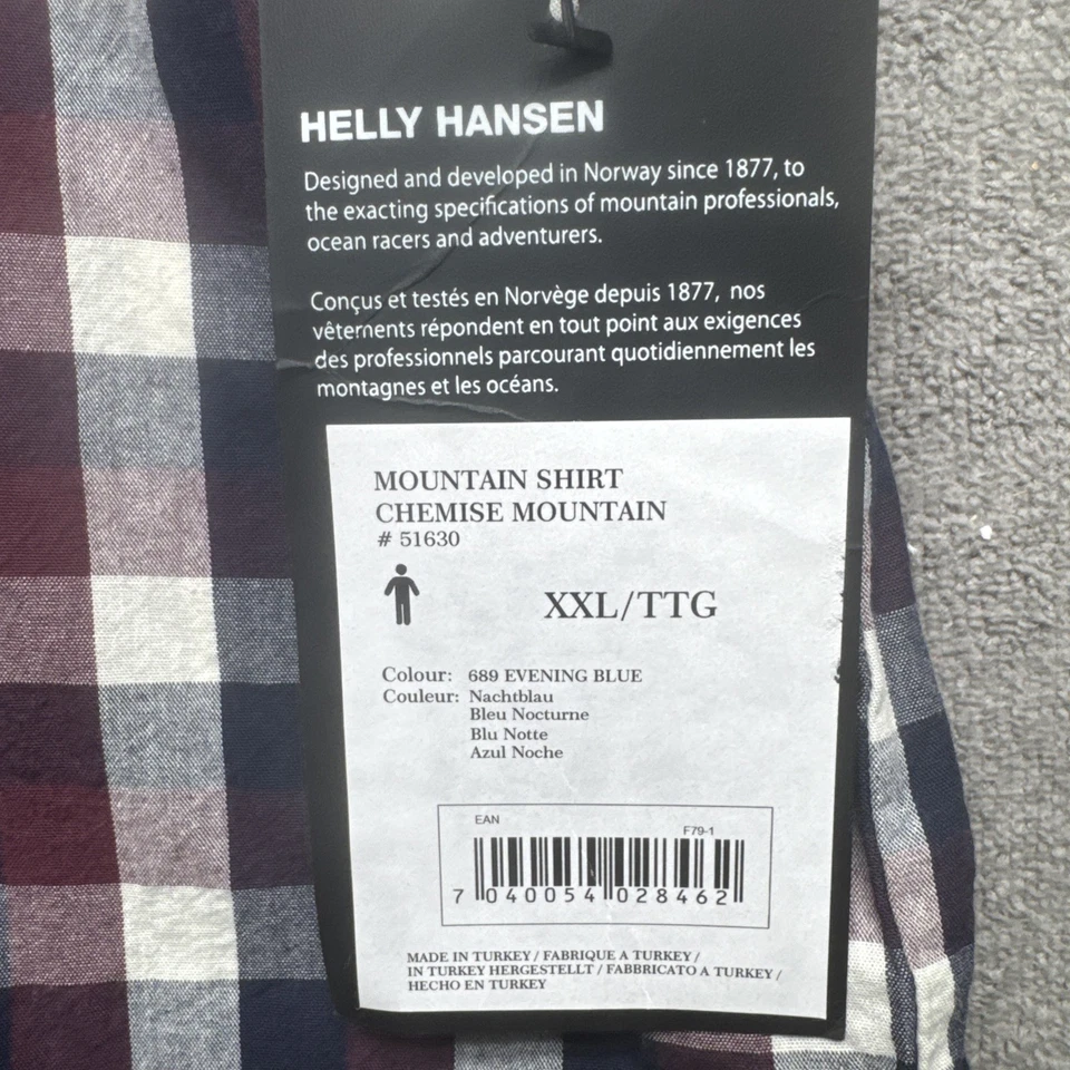 Camisa de manga larga Helly Hansen a cuadros con botones XXL senderismo al aire libre para hombre Foto 4 de 4
