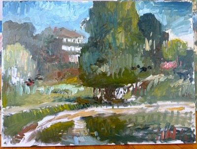Impressionist Plein Air Landscape Oil Painting 18''x24  Canvas Original Signed