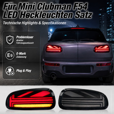 Für Mini Clubman F54 LED Rückleuchten Neues Design Schwarz Weiss 2014-2020
