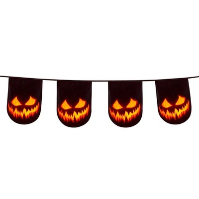 (0,82 /m) Wimpelkette Creepy Pumpkin 6m Girlande Halloween Deko Kürbis