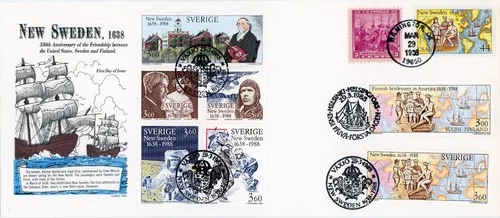 1988 Sc # C117 New Sweden Joint FDC with Sweden and Finland