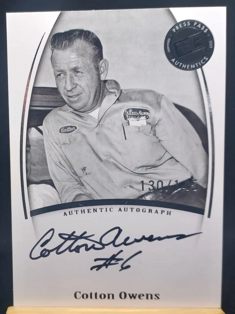 2007 Presseausweis Legenden Cotton Owens ON CARD AUTO Autogramm #130/145 NASCAR HOF