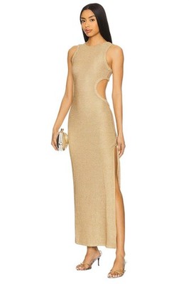 DEVON WINDSOR Maxine Dress in Marigold X-Small New Womens Knit Cut out Maxi Gown