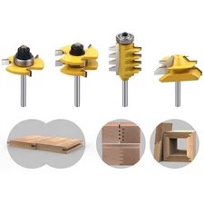 45 Degree Lock Miter Router Bit & T Shape Tongue and Groove Bit & Finger Join...