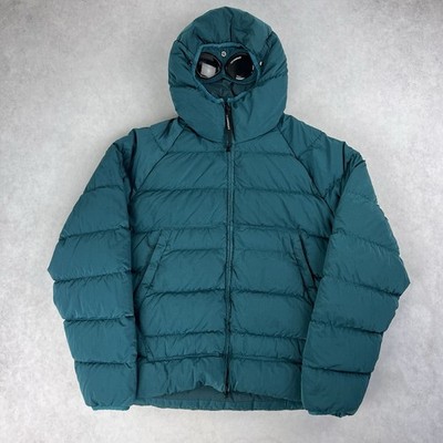 CP Company Eco Chrome Down Puffer Goggle Jacket Large Coat Blue 5098