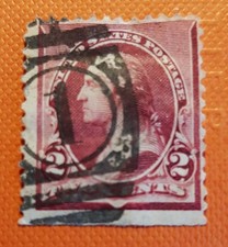 timbre usa george washington 2 cents  belle couleur carmin oblitéré