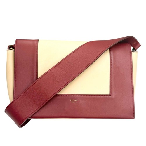 CELINE Bag: Frame Bordeaux Beige Red W30H18D9cm;