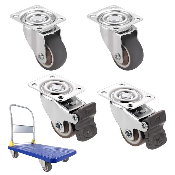 4 StüCk Lenkrollen Mit Bremse 25Mm, Leichte MöBel-Lenkrollen, Schwerlastrollen,-image