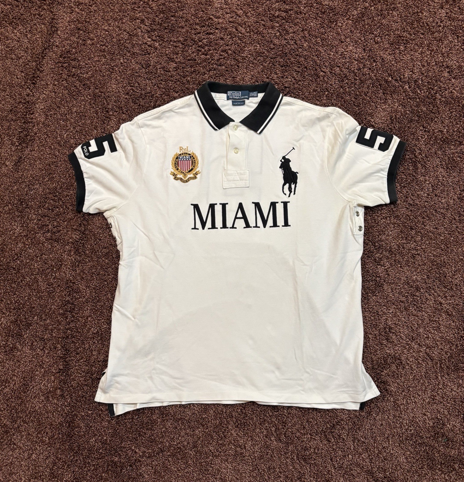 Polo Ralph Lauren Polo Shirt Mens Sz XXL White Miami Big Pony Rugby Chief Keef 5