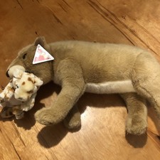 Dakin Applause Lion Carrying Cub Plush 20  Tan Stuffed Animal Toy 24434 RARE