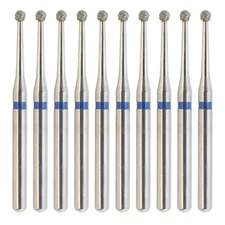 Dental Diamond Burs Long Round Ball 801L/012M Surgical Friction Grip Multi-Use