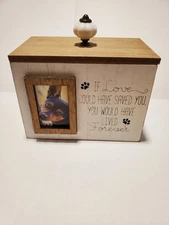 Wooden Pet Cremation Memorial Box with Photo Frame