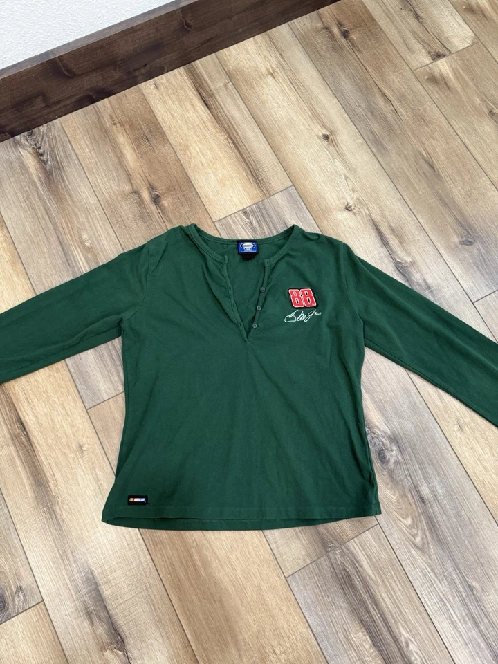 Camiseta verde manga larga a cuadros para mujer NASCAR Dale Earnhardt Jr. 88 Foto 3 de 4