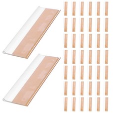 100PCS Label Holders: Adhesive Shelf Tag - 3x1" Clear Index Card Pockets -