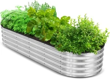 Galvanized Raised Garden Bed, 6 by 2 by 1 feet Lightweight Planter Boxes Outd...