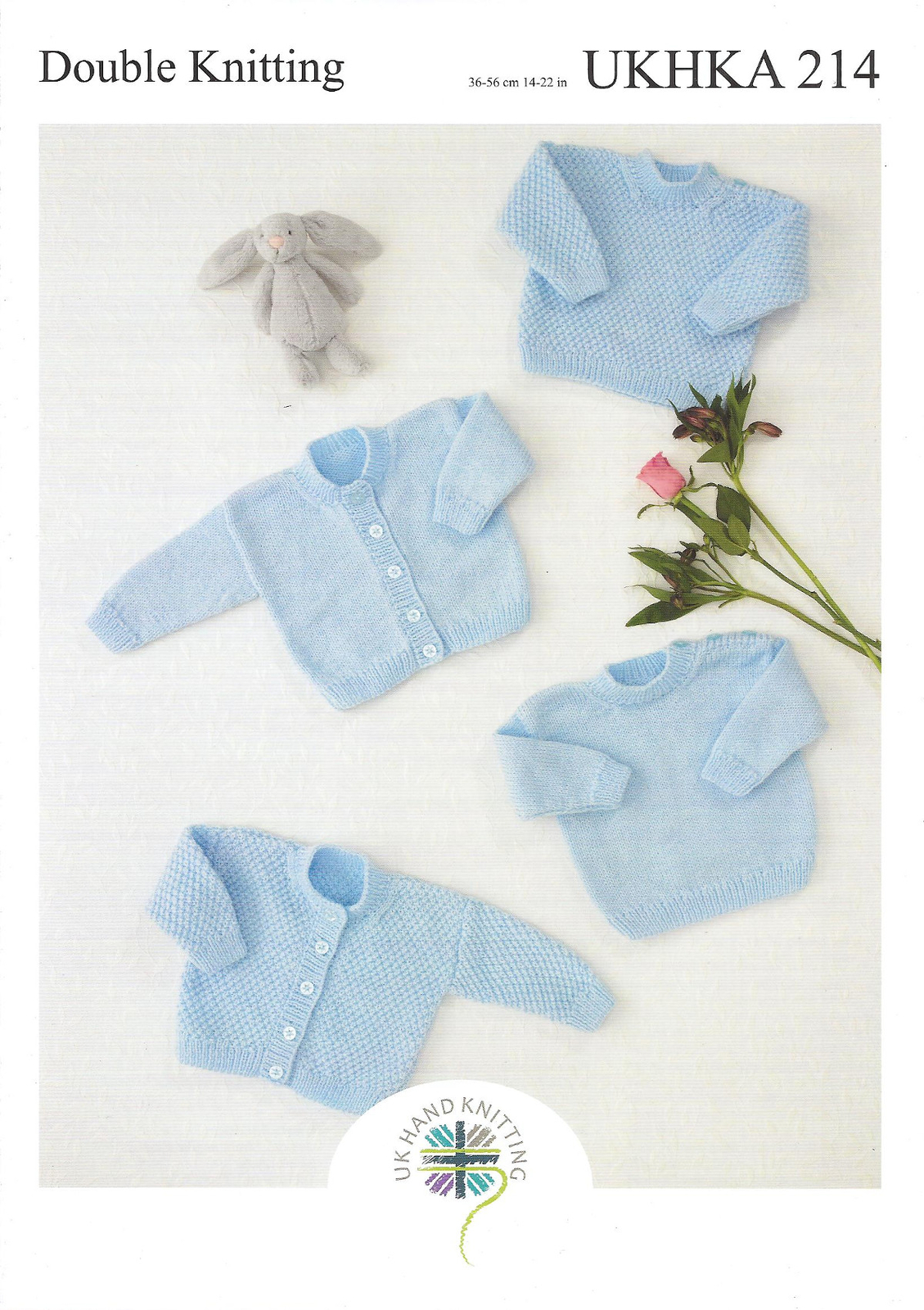 Knitting Pattern Baby Stocking or Double Moss Stitch Cardigan Sweater UKHKA 214