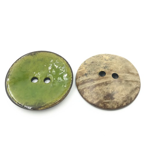 2pcs Enamel Coconut shell large coat/bag button Sewing Scrapbooking 2-holes 63mm - Picture 7 of 28
