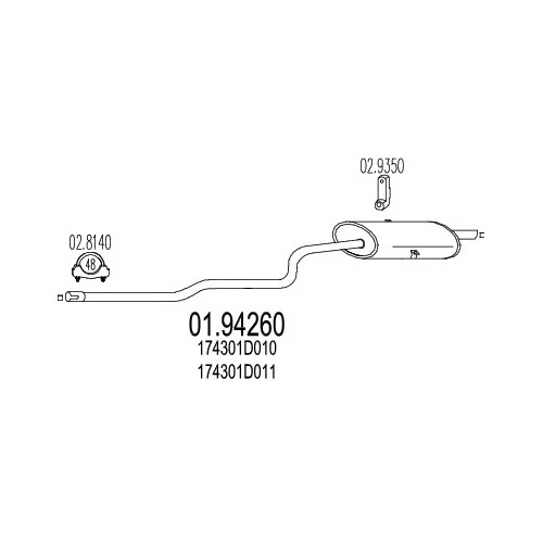 Tapón final MTS NUEVO para Toyota Corolla Liftback Wagon E11 1.6 escape + accesorio. - Imagen 2 de 2