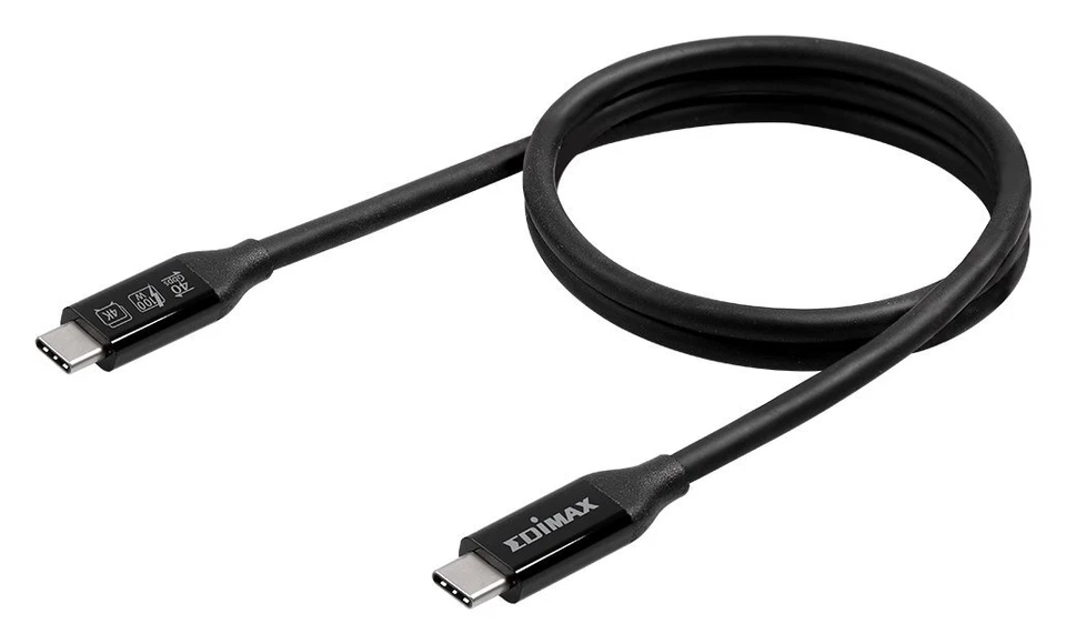 Edimax Cavo USB C UC4 SERIES 100W Usb4 Thunderbolt 3 Black 1m UC4 010TB - Immagine 3 di 3