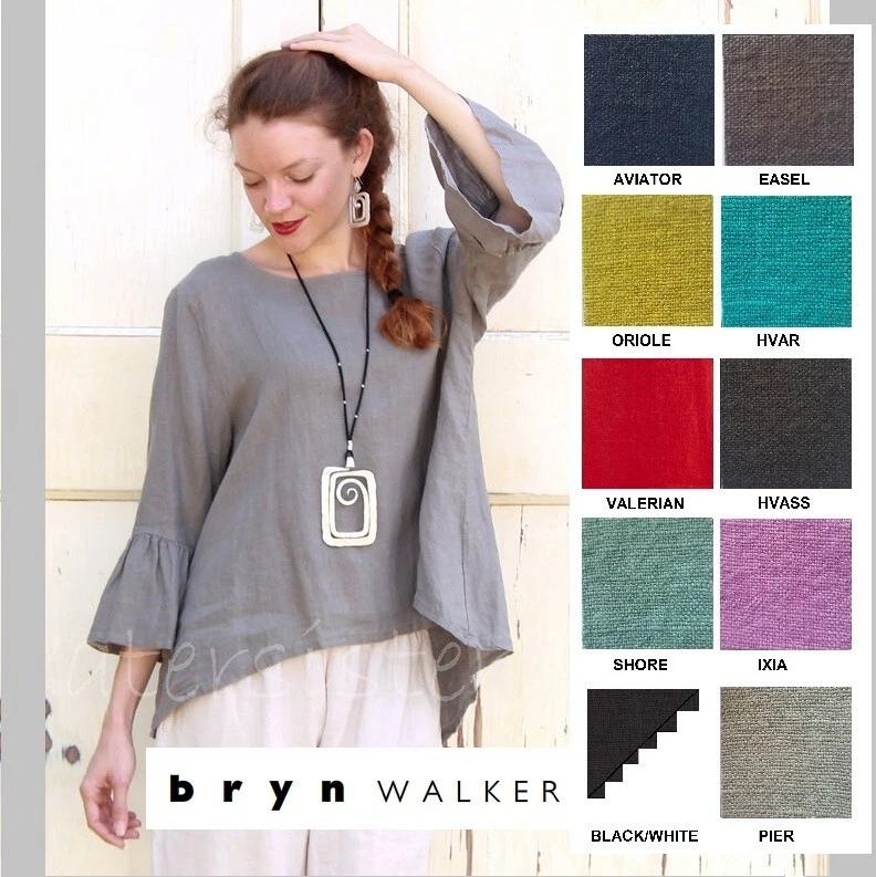 BRYN WALKER Light Linen FRAN SHIRT A-Line Top Bell Sleeves 1X 2X 3X COLORS
Opens in a new window or