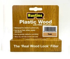 Rustins Plastic Wood Filler Repair Fix Fill Cracks Gaps Holes Tube 30g - TEAK