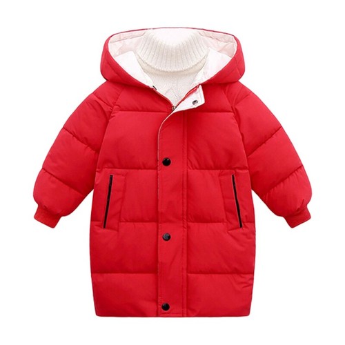Kids Girls Boy Long Puffer Down Hooded Jacket Toddler Winter Warm Coat Outerwear - Picture 13 of 17
