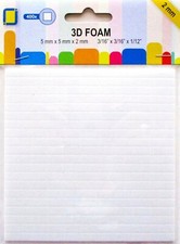 3D Decoupage Adhesive FOAM PADS - 5mmx5mm x 1m or 1.5mm or 2mm or 3mm Thick