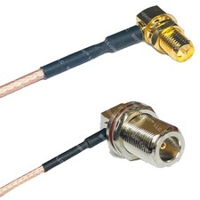RG316 RP-SMA FEMALE ANGLE to N Female Bulkhead Angle RF Cable Rapid-SHIP LOT