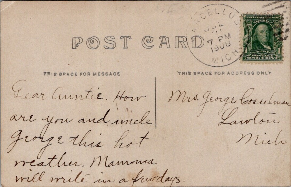 1908, Marcellus High School, MARCELLUS, Michigan Real Photo Postcard eBay