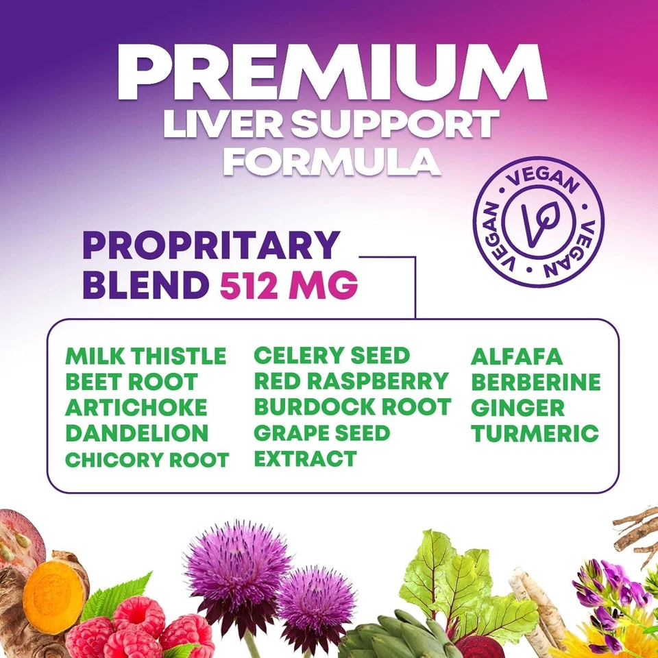 Liver Cleanse Detox Repair - 1104mg Milk Thistle Dandelion Support Supplement - Image 4 of 4