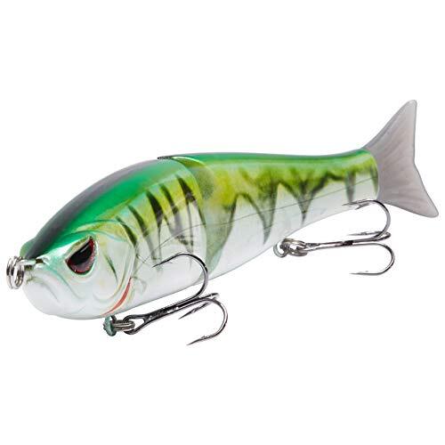 Bassdash SwimShad Glide Bait Jointed Swimbait Lot de 3 appâts pour basse, brochet, saumon, truite, muskie