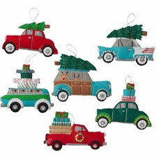 Bucilla/Plaid HOLIDAY SHOPPING SPREE Felt Christmas Ornaments Kit CARS TRUCKS 6 