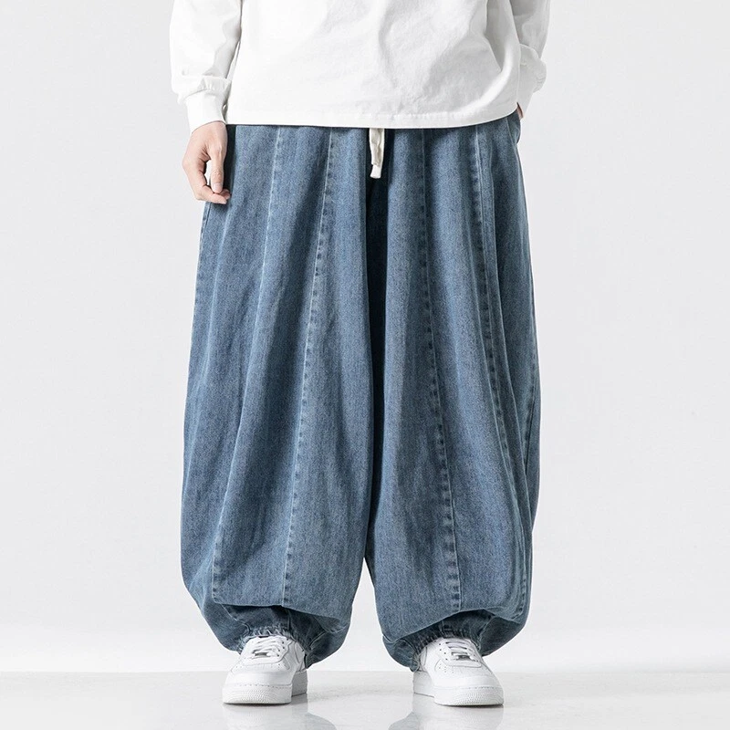 Herren Retro Denim Baggy Hose Hip Hop Jeans Locker Weites Bein Freizeit Classic - Bild 1 von 4