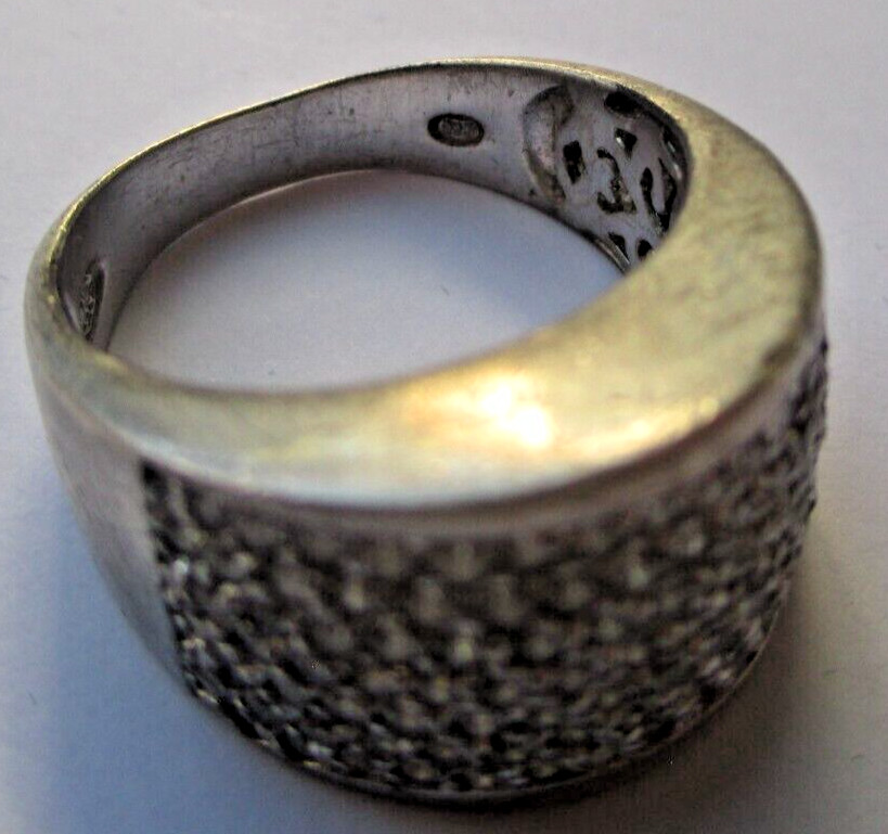 size 59 solid silver hallmarked diamond crystal p… - image 3