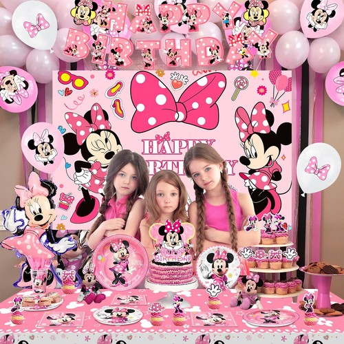 Minni Mouse Partygeschirr Geburtstag,113 pcs Minnie Mouse Geburtstagsdeko Set - Bild 6 von 10