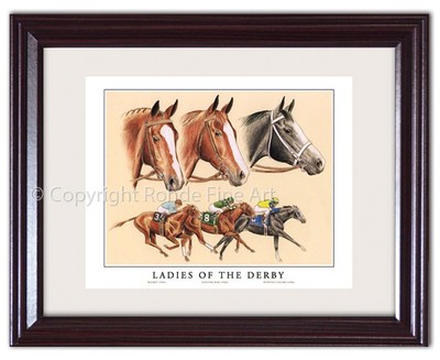 FILLY KENTUCKY DERBY WINNERS horse racing FRAMED ART Triple Crown collectible!