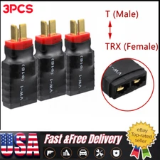 3PCS Battery Adapters Male T-plug Deans to Female for  TRX Connector Plug
