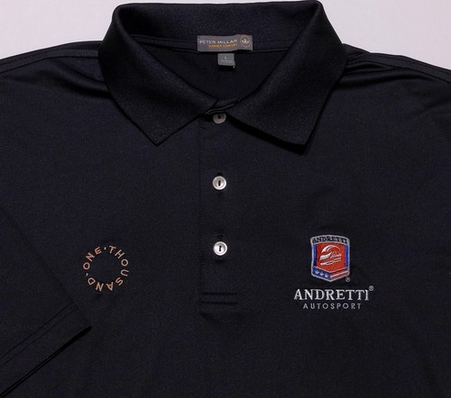 Peter Millar Sommer Komfort Andretti Autosport Poloshirt schwarz Large L
