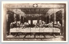 Real Photo Postcard Glendale CA Last Supper Forest Lawn Mem Park c1940 RPPC  