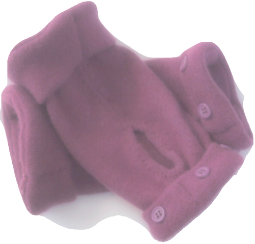 FINGERLESS GLOVES PURPLE 100% CASHMERE ONE SIZE FITS MOST S M L OS 6 3/4" LONG - Picture 2 of 2