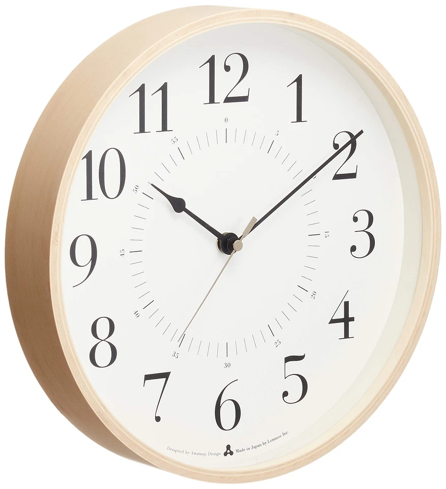 Lemnos TOKI Radio clock AWA13-05 WH white Wall clock Analog 254x56mm 600g NEW - Image 3 of 4