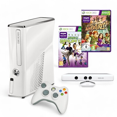 Xbox 360 Konsole Slim 4GB glossyweiß + Kinect + Kinect