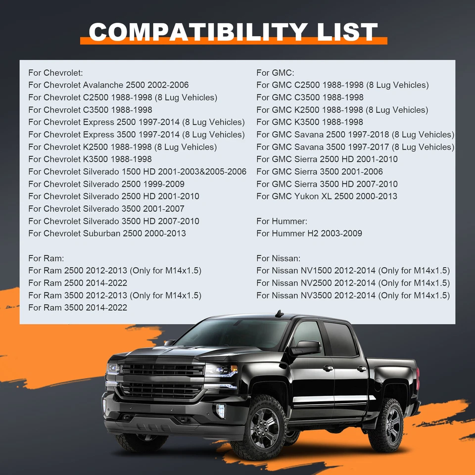 4 adaptadores de rueda de 1,5" 8x6,5 a 8x180 para GMC Sierra 2500 HD 3500 HD 2001-2010 Foto 2 de 4