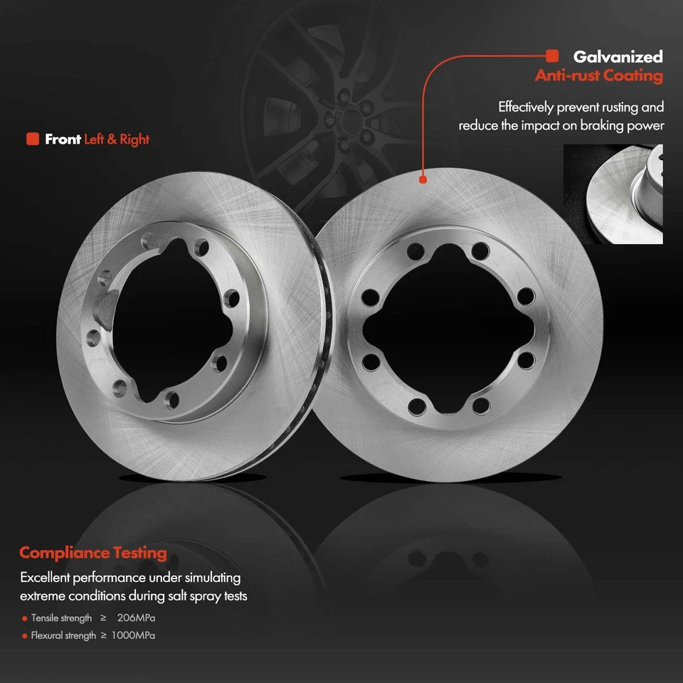 Rotores de freno de disco delanteros y pastillas de freno de cerámica para Chevrolet Tahoe GMC K2500 K3500 Foto 4 de 4