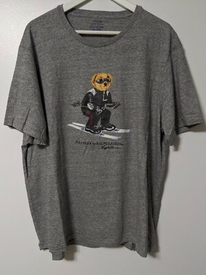 Polo Ralph Lauren Polo Bear Ski T Shirt Gray Size 2XL
