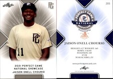 JAISON ONELL CHOURIO 2021 LEAF PERFECT GAME NATIONAL SHOWCASE ROOKIE CARD #205